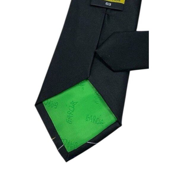 J. GARCIA Men's 100% Silk Necktie DESIGNER Tie XL Black Blue Art W:3.4" EUC - Picture 4 of 4